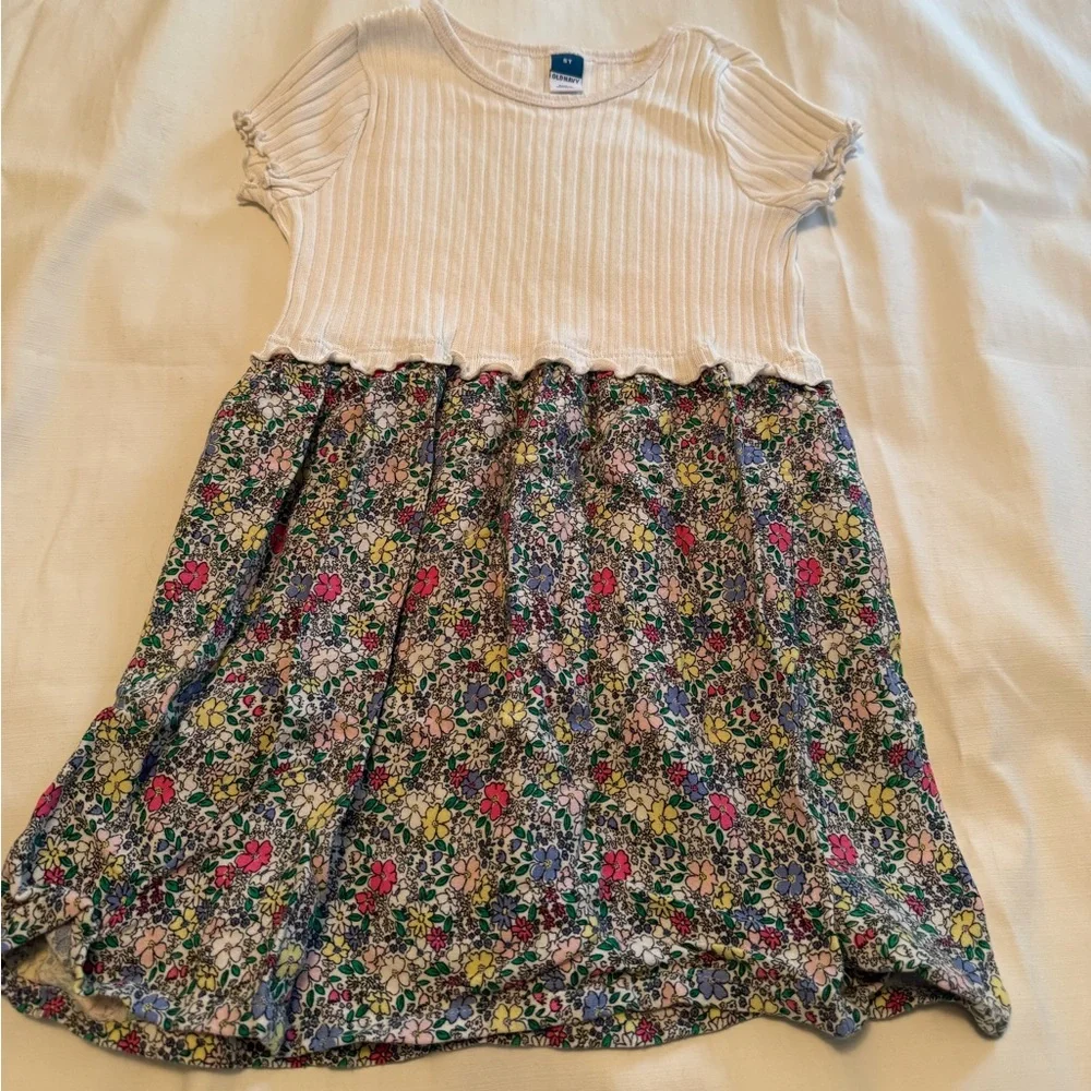 Old Navy Toddler Girl Ribbed Floral Midi Dress 5T